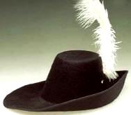 Musketeer Cavalier Swashbuckler Hat Permalux w/Ostrich Plume